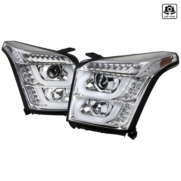 Spec-D Tuning 15-18 GMC Yukon Projector Headlights - Chrome 2LHP-YUK15-TM - main